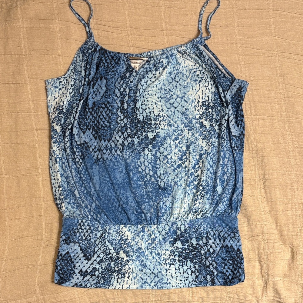 Calvin Klein Blue Snake Print Camisole